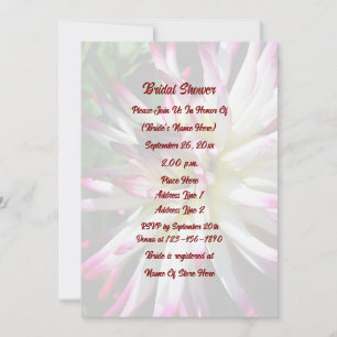 Dazzling Dahlia Flower Bridal Shower  Invitation