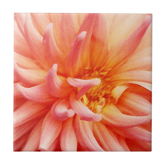Dazzling Dahlia Flower Ceramic Tile (Front)