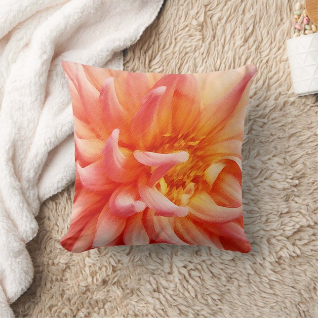 Dazzling Dahlia Flower Cushion (Blanket)