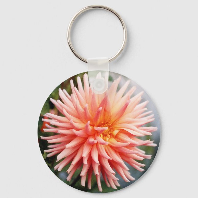 Dazzling Dahlia Flower Key Ring (Front)