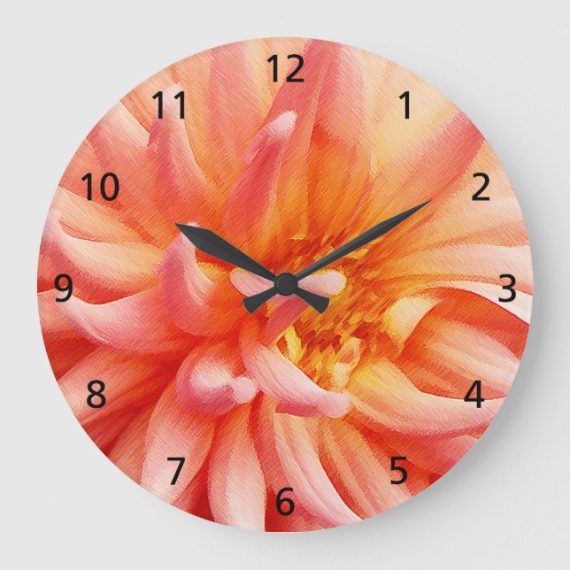 Dazzling Dahlia Flower Large Clock (Front)