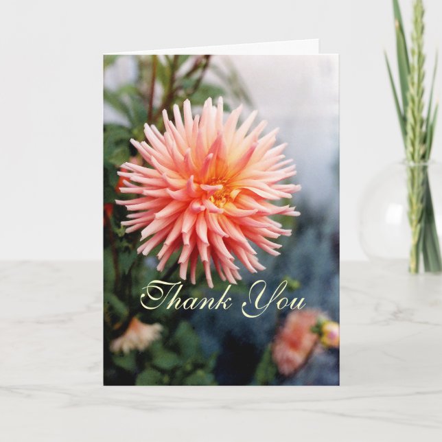 Dazzling Dahlia Flower Thank You Card (Front)