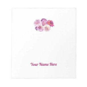 Dazzling Dahlia Personalized Notepad
