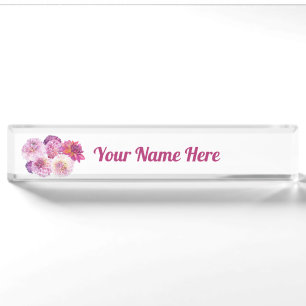 Dazzling Dahlias Personalized Nameplate