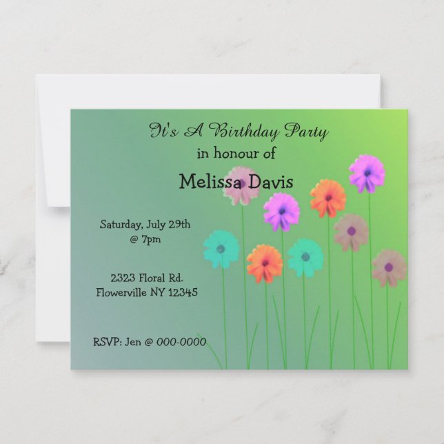 Dazzling Daisies Birthday Invitation (Front)