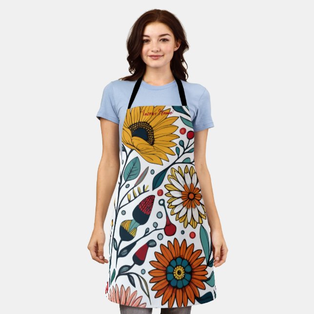 Dazzling Daisy Delight: A Floral Fashion Favorite Apron (Worn)