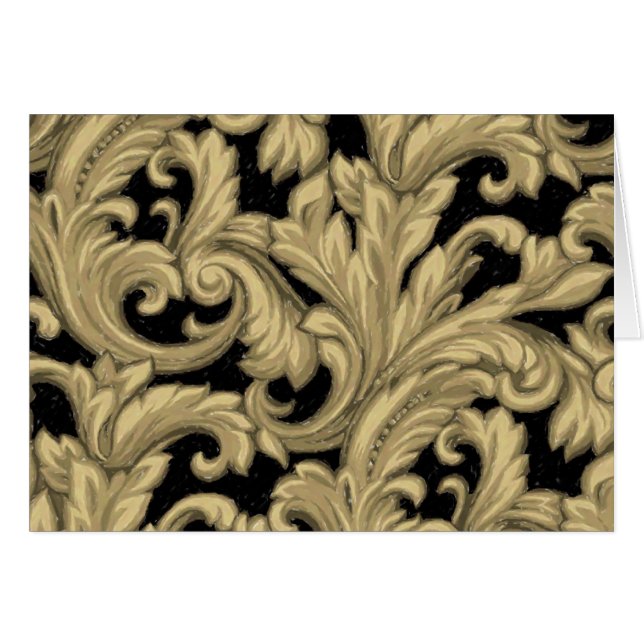 Dazzling Damask, Gold and Black (Front Horizontal)