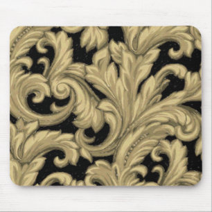 Dazzling Damask, Gold and Black Mouse Pad
