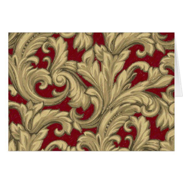 Dazzling Damask, Gold and Red (Front Horizontal)