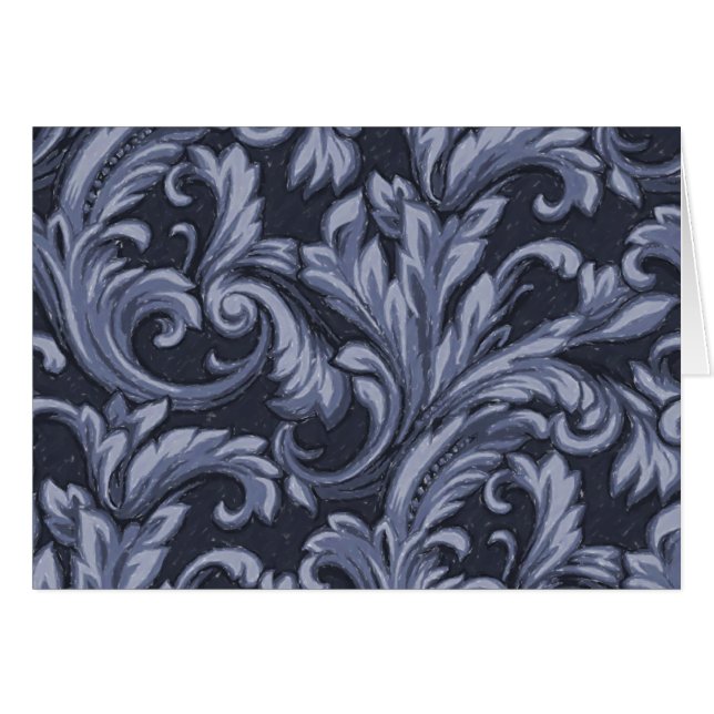 Dazzling Damask, Navy (Front Horizontal)