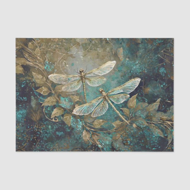 Dazzling  Dancing Dragonflies, Gossamer Wings Tissue Paper (Front)
