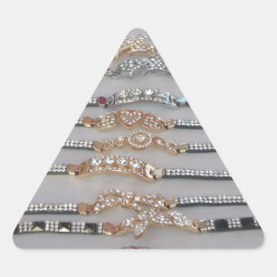 Dazzling Decorated Diamond Chain Artwork Jewellery Triangle Sticker