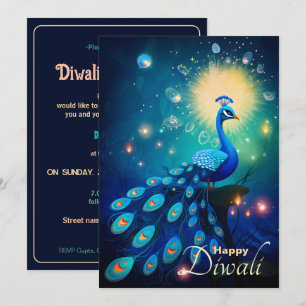 Dazzling Diwali Delight: The regal Peacock🦚 Invitation