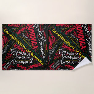 Dazzling Dominica Flag Colours Patriotic Beach Towel