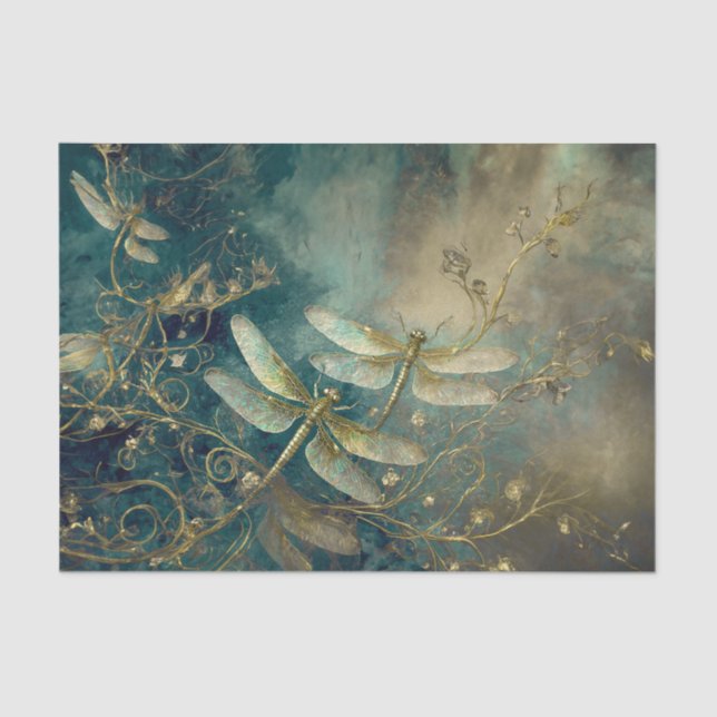 Dazzling Dragonflies, Elegant Dances Tissue Paper (Front)