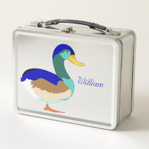 Dazzling duck: Waddle in style cutout Metal Lunch Box