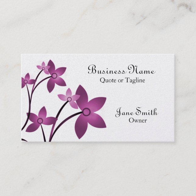 Dazzling Elegance Floral Business Card, Wisteria Card (Front)