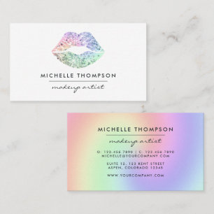 Dazzling Faux Glitter Lips Business Card