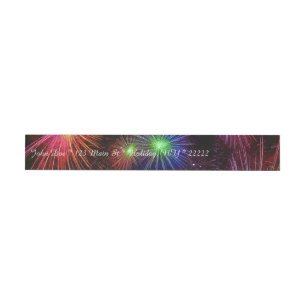 Dazzling Fireworks Wraparound Address Label