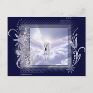 Dazzling Flying Unicorn Tag Series Postcard