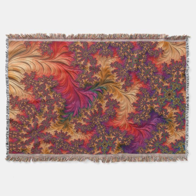 Dazzling Fractal Throw Blanket (Front)