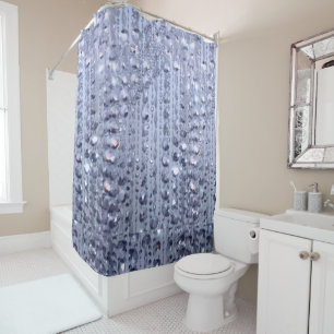 Dazzling Glittery Beads Shower Curtain