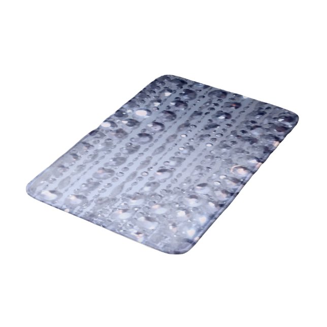 Dazzling Glittery Blue Beads Bath Mat (Angled)