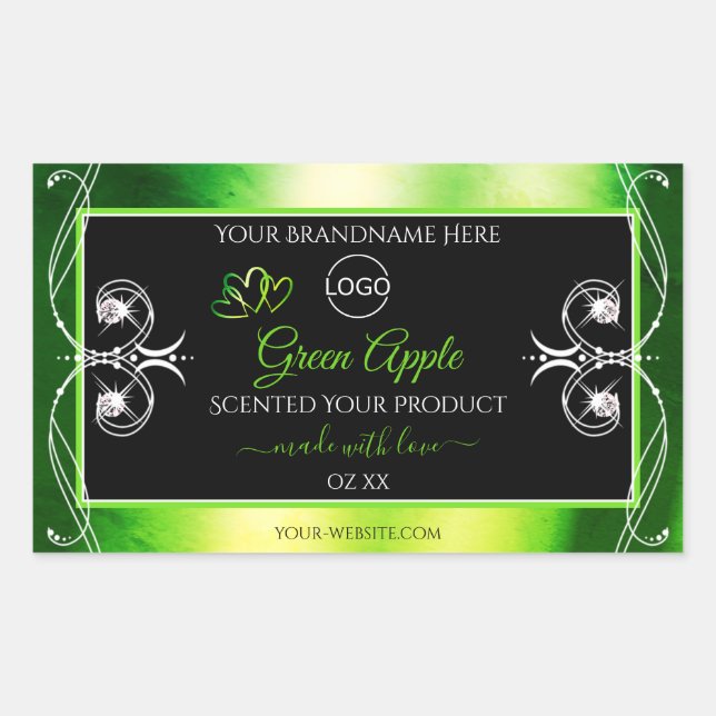 Dazzling Green Black Product Labels Jewels Logo (Front)