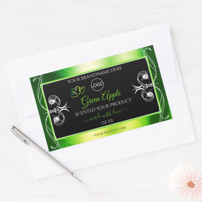 Dazzling Green Black Product Labels Jewels Logo (Envelope)