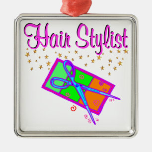DAZZLING HAIR STYLIST AND BEAUTICIAN METAL ORNAMENT