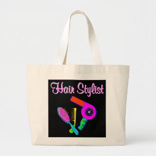 DAZZLING HAIR STYLIST TEES AND GIFTS LARGE TOTE BAG