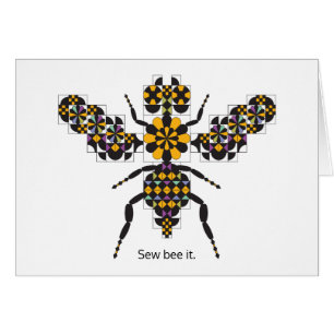 Dazzling Honey Bee Quilt Pattern Note Card
