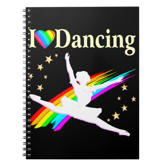 DAZZLING I LOVE DANCING BALLERINA DESIGN NOTEBOOK (Front)