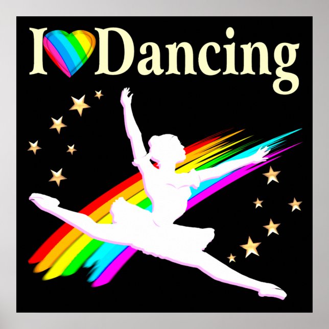 DAZZLING I LOVE DANCING BALLERINA DESIGN POSTER (Front)