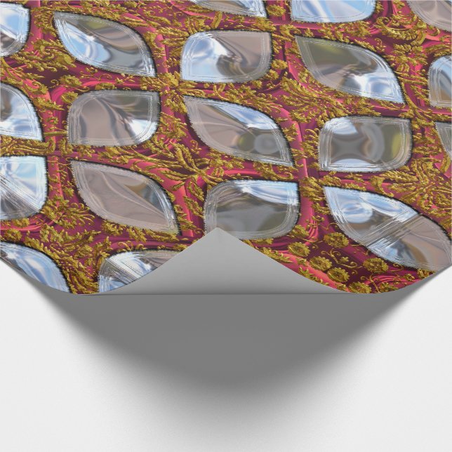 Dazzling Ice Chips Elegant Holiday Wrapping Paper (Corner)