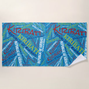 Dazzling Kiribati Flag Colours Patriotic Beach Towel