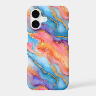 Dazzling Marble in Blues, Pinks, and Oranges