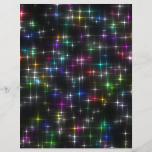 Dazzling Multicolor Stars Scrapbook Paper