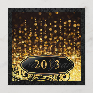 Dazzling New Year's Eve Gold Party Invitations