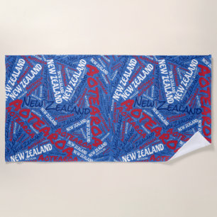 Dazzling New Zealand Flag Colours Patriotic Beach Towel