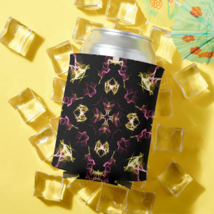 Dazzling Pink and Yellow Mandala Can Cooler
