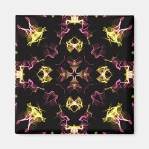 Dazzling Pink and Yellow Mandala Magnet