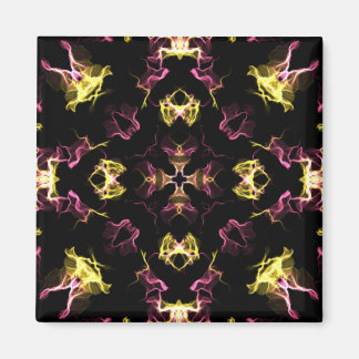 Dazzling Pink and Yellow Mandala Magnet