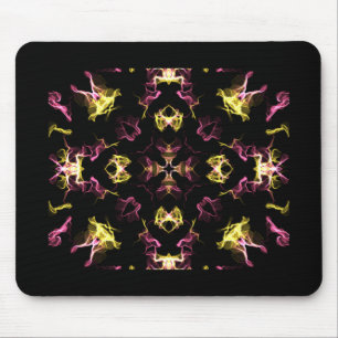 Dazzling Pink and Yellow Mandala Mouse Pad