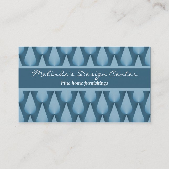 Dazzling Raindrops Business Card, Brilliant blue Card (Front)