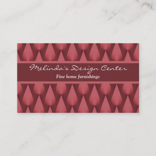 Dazzling Raindrops Business Card, Maroon Card (Front)
