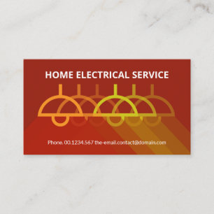 Dazzling Red Lampshade Lights Electrician Business Card