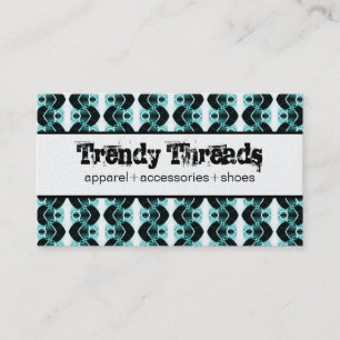 Dazzling Retro Business Card, Teal Card