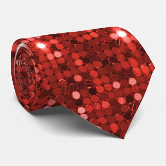 Dazzling Ruby Red Sequin Glitter Sparkle Neck Tie