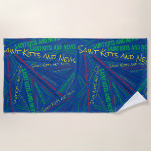 Dazzling Saint Kitts and Nevis Flag Colours Beach Towel